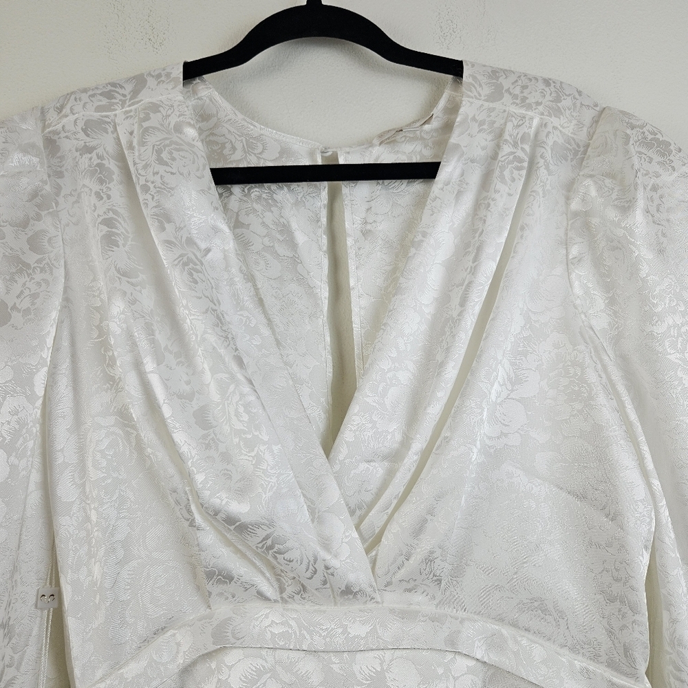 Ronny Kobo Lilian Satin Asymmetrical White Dress Size XL NWT - Picture 7 of 12